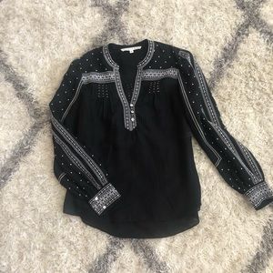 NWOT Black Embroidered Veronica Beard Top